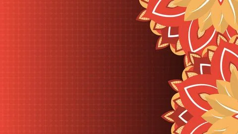 A red background with a flowery border Stock Illustration