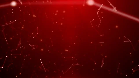 Red background, glowing triangles and particles, full screen Stock Footage 80758641