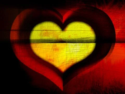 Red background with heart Stock Illustration