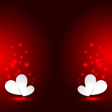 Red background with hearts Stock Illustration