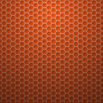 Red background with hexagons, honeycomb pattern. Vector Stock Illustration