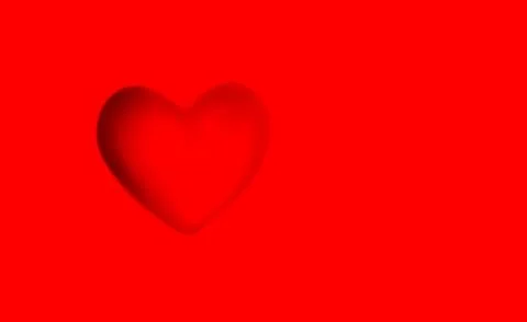 Red background, imprint heart with the shadow. Concept template backdrop Stock Illustration