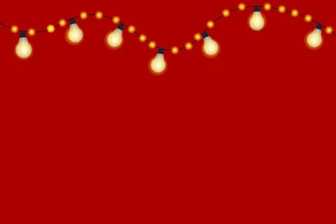 Red background with light bulbs Stock Illustration