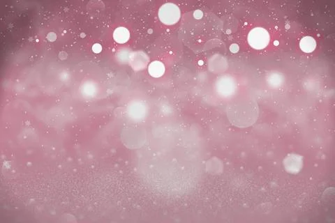 Red background lights with snow flakes fly bokeh - holiday texture 스톡 일러스트