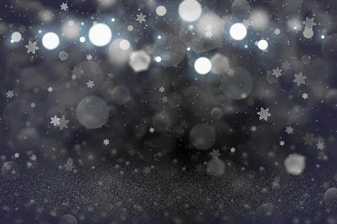 Red background lights with snow flakes fly bokeh - festive texture Illustrazione stock