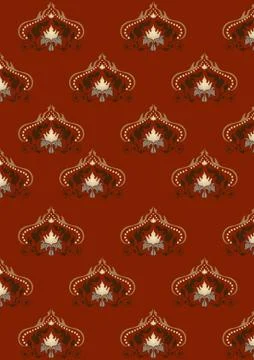 Red background with old classic pattern Stock Illustration