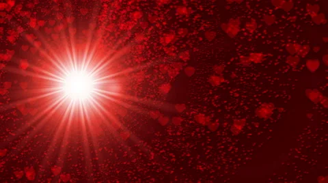 Red background, particle heart and rotate light Stock Footage 41233772
