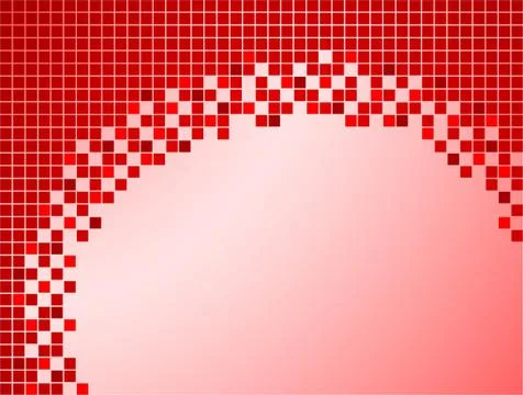 Red background with pixels Stock Illustration