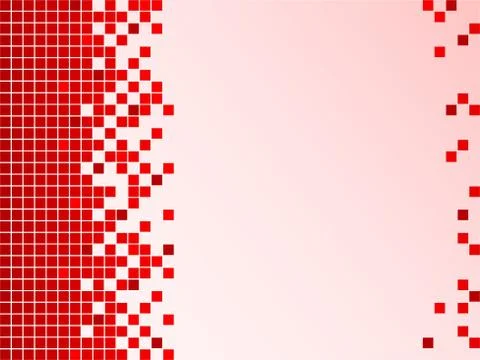 Red background with pixels Stock Illustration