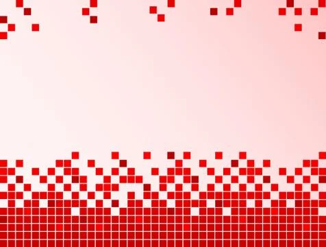Red background with pixels Stock Illustration