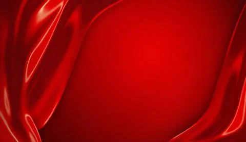 Red background with red silk waves Stock Illustration