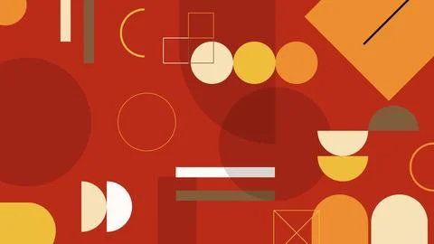 Red Background with Retro Geometric Background Stock Illustration