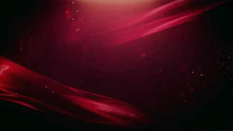 Red background with shimmering particles and floating ribbons Stock Footage 166506758
