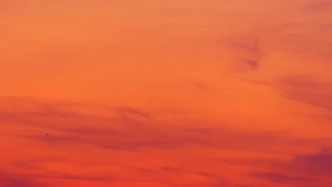 Red background sky at sunrise with birds - real time - 2 single video clips Stock Footage 140629148