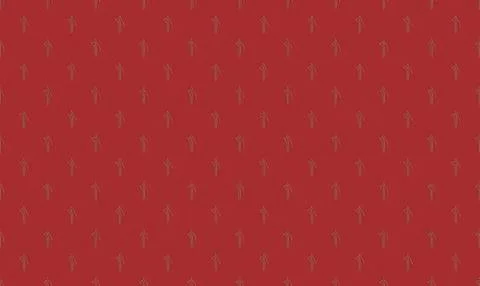 Red background with small gold human figure patterns Stock Illustration