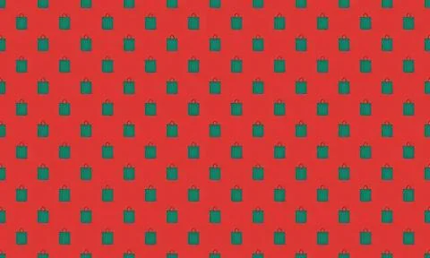 Red background with small green and blue geometric pattern Stock Illustration