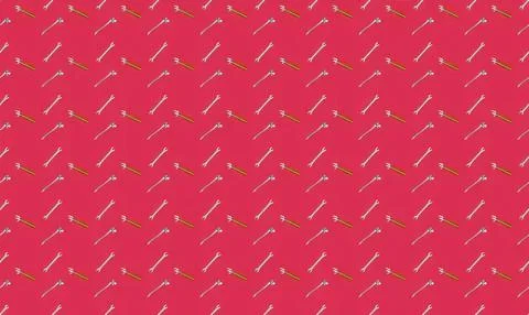 Red background with small white and gold star patterns Stock Illustration