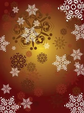 Red Background with Snowflakes Stock Illustration