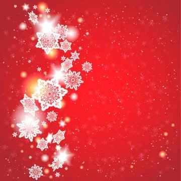 Red background with snowflakes Stock Illustration