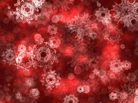 Red Background with Snowflakes 스톡 일러스트