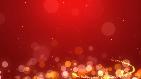Red background with spiral glitter Christmas tree Stock Footage 69201225