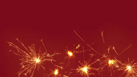 Red background with sprinklers sparks Stock Footage 201254766