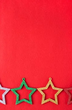 Red background with star decorations Foto stock