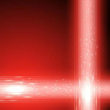 Red background with stream of binary code Illustration