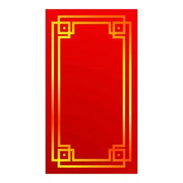 Red background with traditional chinese pattern framing empty space Stock Illustration