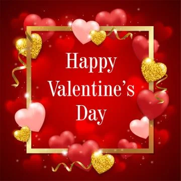 Red background for Valentine's day Stock Illustration