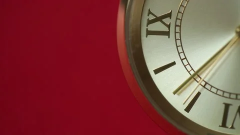 Red background with  watch, macro. Copy space Video stock 172448753