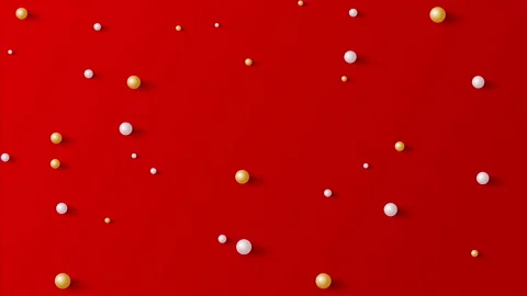 Red background with white and yellow balls in 4k video. Stock-Footage 152704062