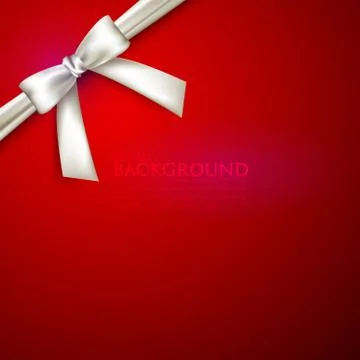 Red background with white bow Stock Illustration