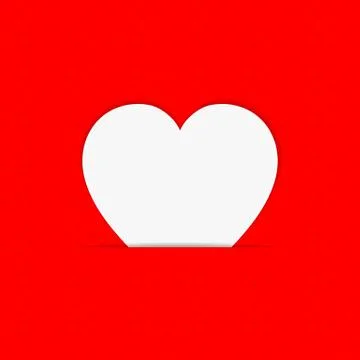 The red background with a white heart. Stock Illustration