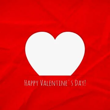 The red background with a white heart. Stock Illustration