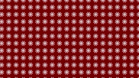 On a red background, white painted snowflakes are swirling in even rows Stock Footage 289013215