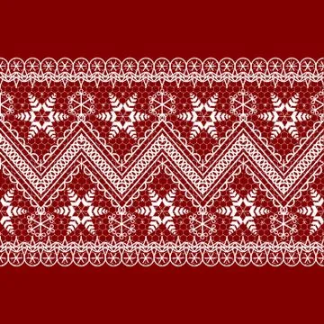 Red background with white pattern Stock Illustration