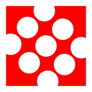 Red background with white polka dots pattern Ilustração Stock