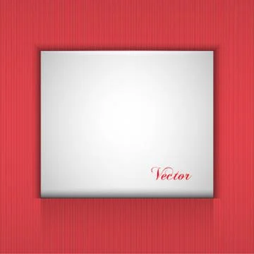 Red background with  white sheet of paper.Vector Stock Illustration