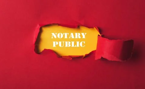 Red background with a yellow border and a hole in the middle Stock Photos