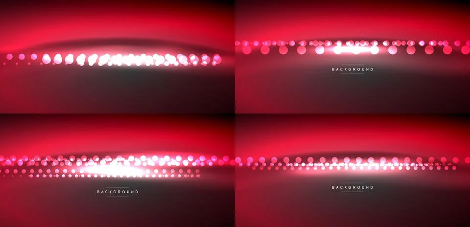 Red backgrounds feature glowing dots, creating dynamic visual effects. Subtle Stock Illustration