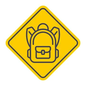 Red backpack icon for a schoolchild. Stock Illustration