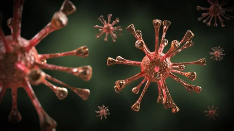 Red bacteria virus or germs microorganism cells growing and shrink 스톡 동영상 128000317
