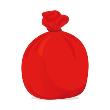 Red bag plastic waste, garbage bags plastic red, red plastic trash bag illust 스톡 일러스트