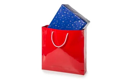Red Bag with present Stock Photos