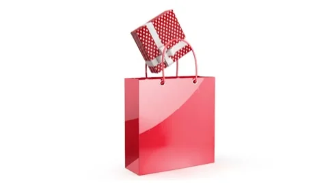 Red bag with presents Stock Footage 8828126