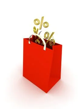 Red bag on white background Stock Illustration