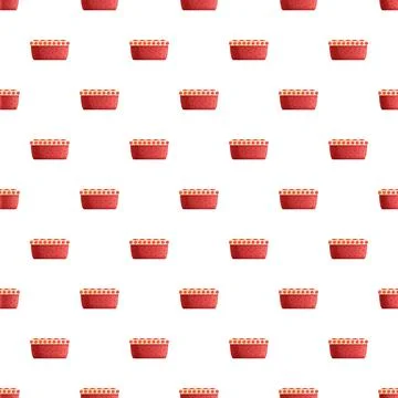 Red baked cake or dessert seamless pattern background Stock Illustration
