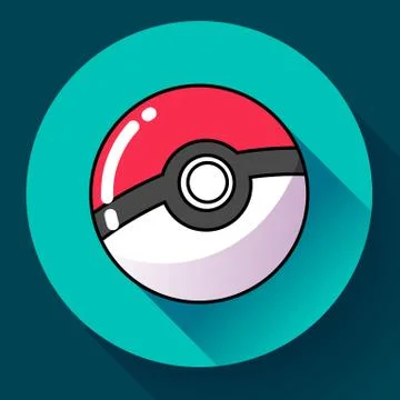 Red ball flat icon vector Stock Illustration