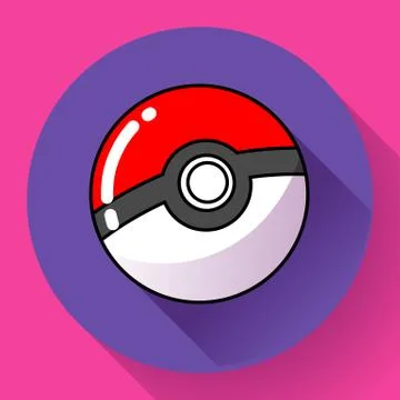 Red ball flat icon vector Stock Illustration